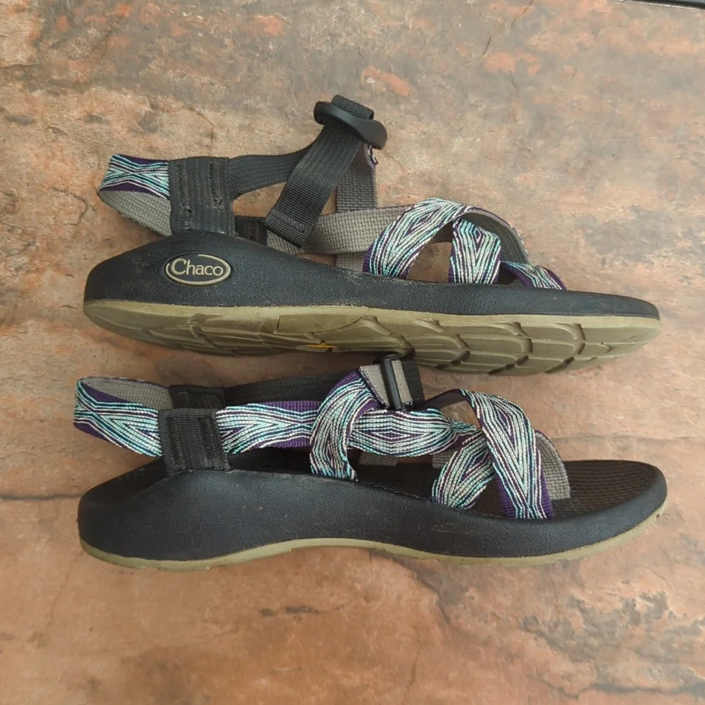 CHACO ZX2 Classic Yampa Hiking Comfort Sport Sandals Blue Chevron Women’s size 6 - Picture 3 of 6